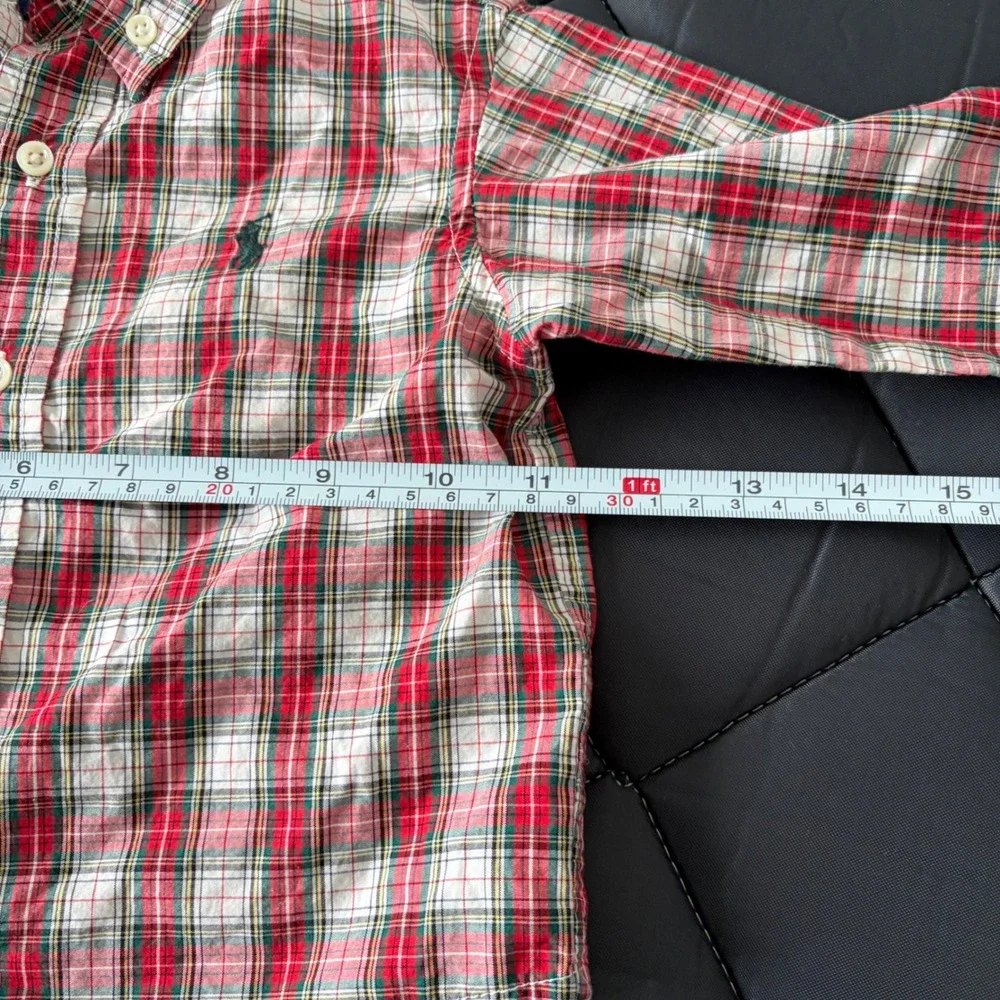 Ralph Lauren Boys 18M Red Plaid Button Down Shirt Long Sleeve Cotton